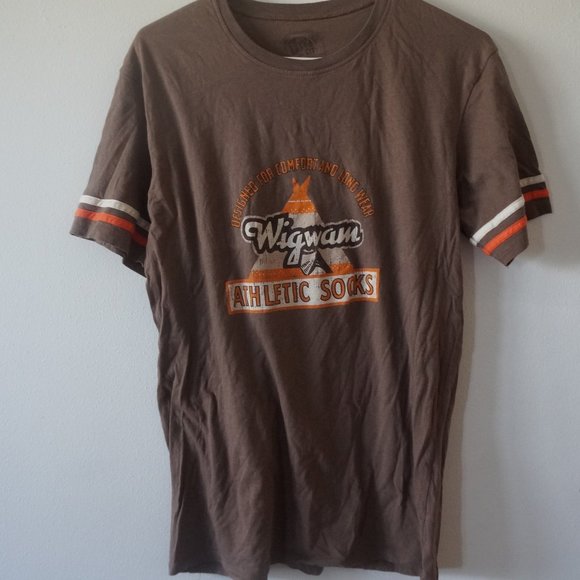 Wigwam Socks Brown T-Shirt Size M - Picture 1 of 5